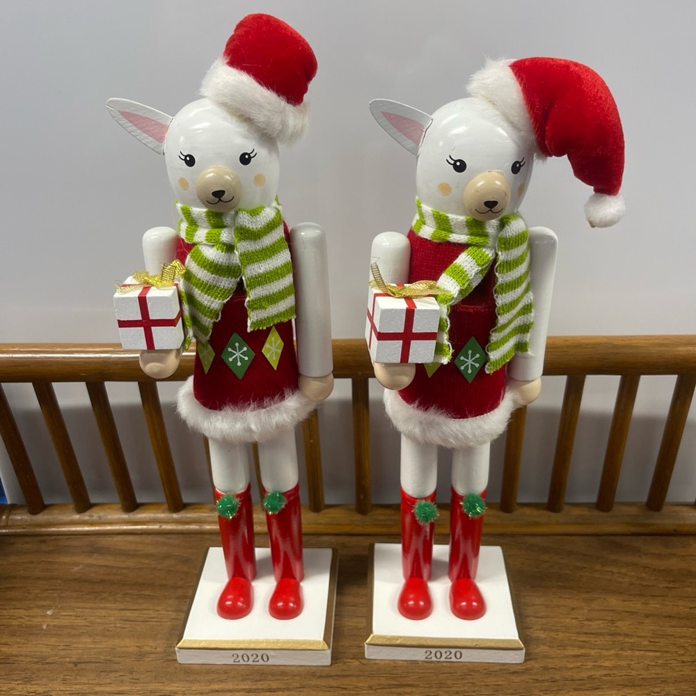 2 Wooden Christmas Nutcrackers, 13.5" ‘02 Target